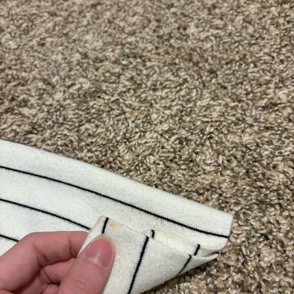 Theory Hayden O Reverie V-Neck Stripe Fringe Pullover Sweater - Picture 9 of 9